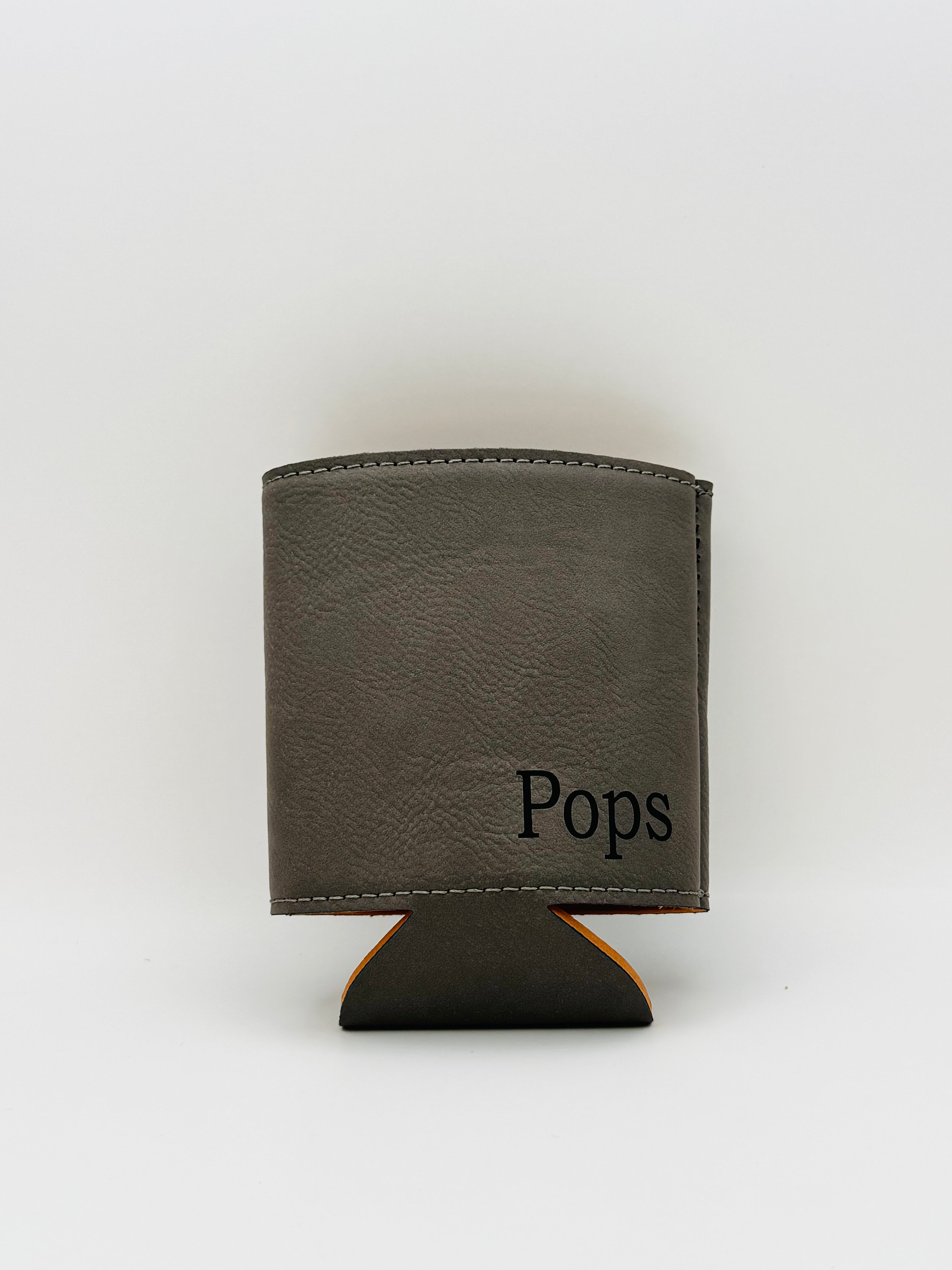 Gray leatherette Koozie