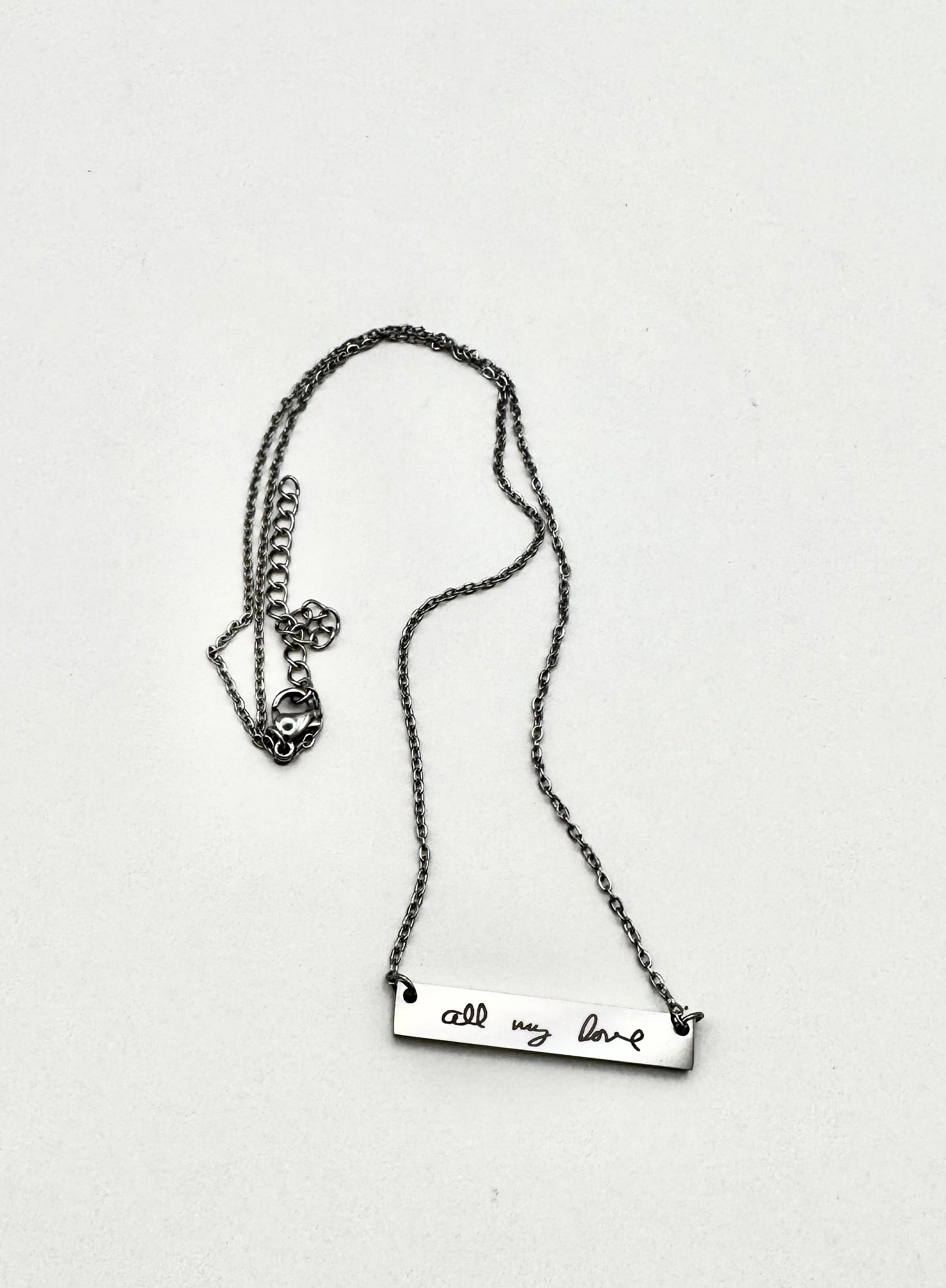 Personalized Horizontal Bar Necklace (Silver or Gold)