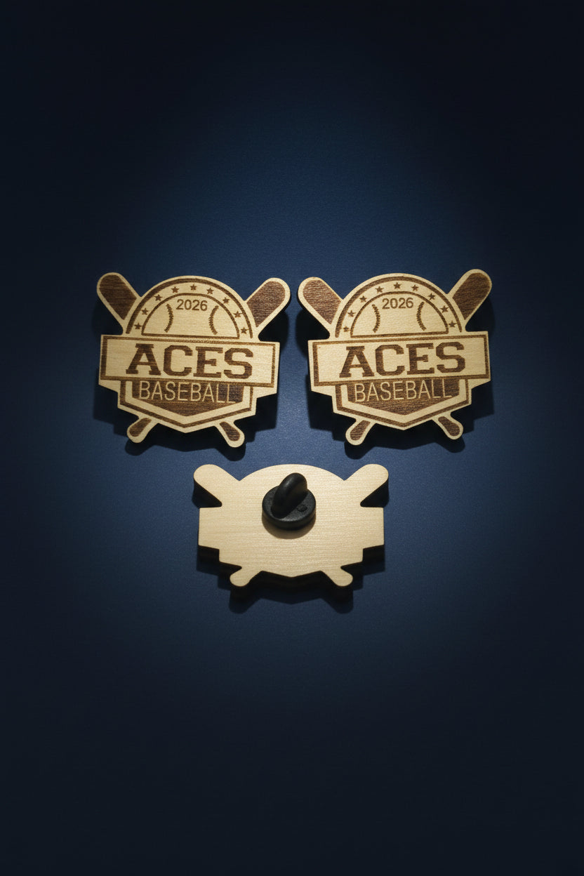 Wood Baseball Pins